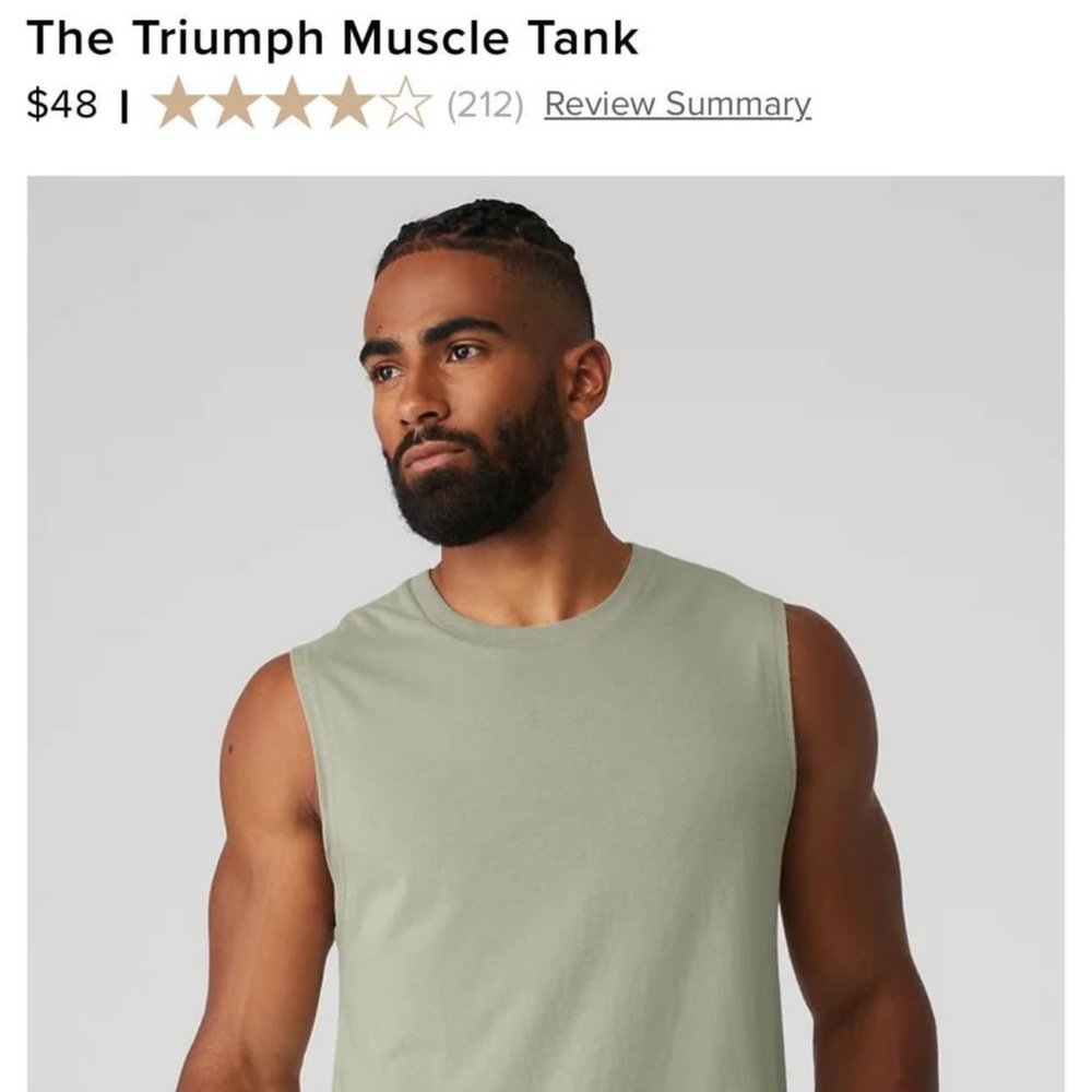 Alo Yoga (The Triumph Muscle Tank - Limestone - Size SMALL)
